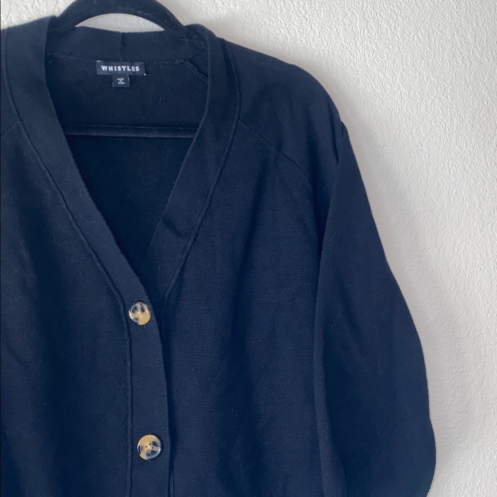 🪼Whistles Black Button Through Cardigan with Tort Buttons! - Picture 9 of 12